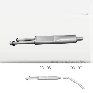   EDEX 03.196 - Kipufogó közép dob BMW E9 2.5, 3.0, 3.2 (1971-1976)