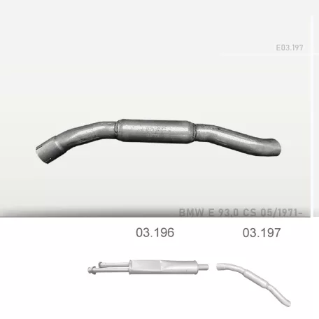 EDEX 03.197 - Kipufogó hátsó dob BMW E9 2.5, 3.0, 3.2 (1971-1976)
