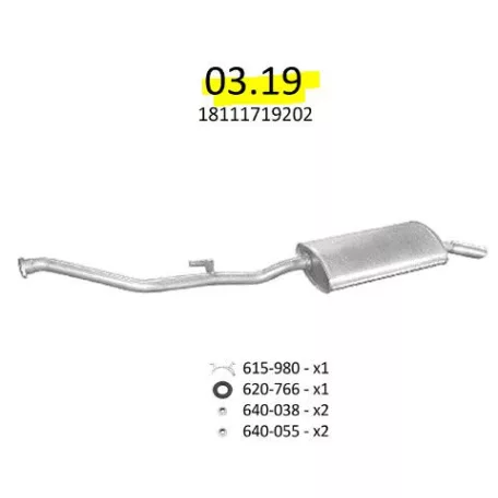 EDEX 03.19 - BMW 3 E30 kipufogó hátsó dob
