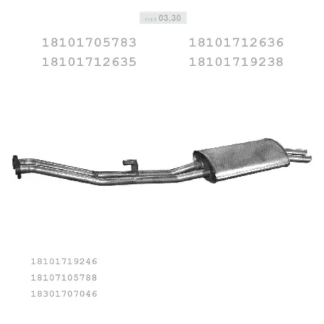 EDEX 03.30 - Kipufogó hátsó dob BMW 3 E30 2.0, 2.5, 2.7 (1983-1993)