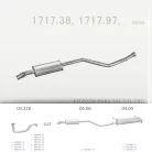 EDEX 04.06 - Kipufogó közép dob CITROEN XSARA 1.1, 1.4, 1.6, 1.8 (1997-2000)