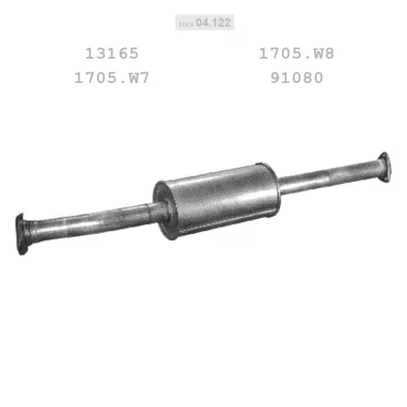 EDEX 04.122 - Kipufogó közép dob CITROEN JUMPER I 1.9 D, 2.0 D, 2.5 D (1994-2002)