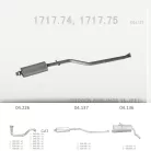 EDEX 04.137 - Kipufogó közép dob CITROEN BERLINGO 1.1, 1.4, 1.8 (1997-2002)