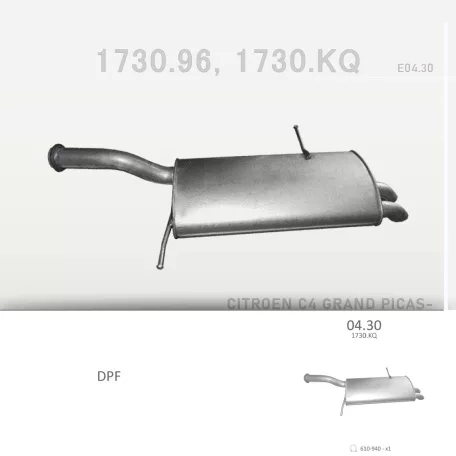 EDEX 04.30 - Kipufogó hátsó dob CITROEN C4 GRAND PICASSO 2.0 D (2007-2017)