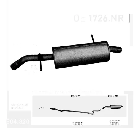 EDEX 04.320 - Kipufogó hátsó dob CITROEN C3 1.4 D (2002-2005)