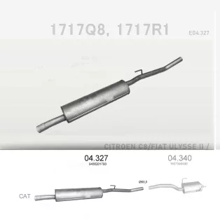   EDEX 04.327 - Kipufogó közép dob CITROEN C8 2.0 D (2002-2007)