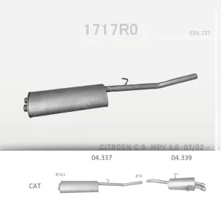   EDEX 04.337 - Kipufogó közép dob FIAT ULYSSE II 3.0 (2002-)