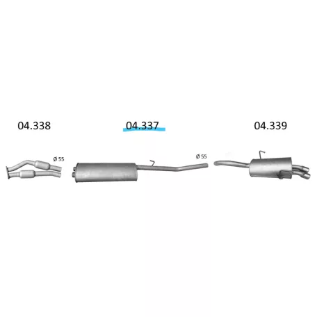 EDEX 04.337 - Citroen C8 / Fiat / Lancia / Peugeot kipufogó közép dob