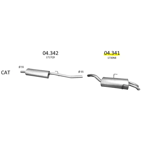 EDEX 04.341 - Kipufogó hátsó dob CITROEN C8 2.2 (2002-2007)
