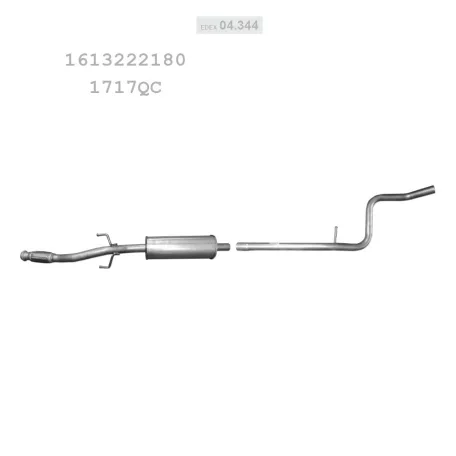 EDEX 04.344 - Kipufogó közép dob CITROEN DS3 1.4, 1.6 VTi (2009-2015)