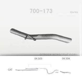   EDEX 04.504 - Kipufogó kipufogó cső CITROEN NEMO 1.3 D, 1.4 D (2007-2015)