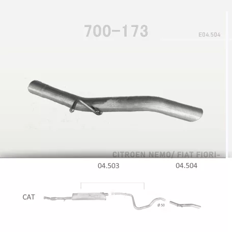 EDEX 04.504 - Kipufogó kipufogó cső CITROEN NEMO 1.3 D, 1.4 D (2007-2015)
