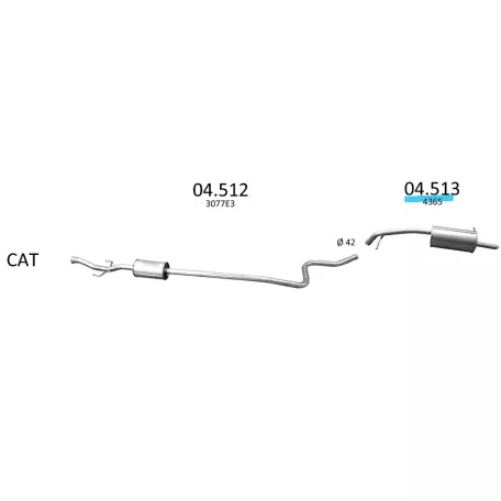 EDEX 04.513 - Kipufogó hátsó dob CITROEN C-ELYSSE 1.6 (2012-2017)