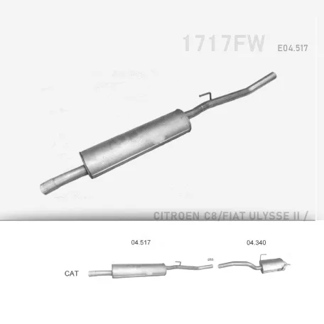 EDEX 04.517 - Kipufogó közép dob CITROEN C8 2.0 16V (2002-2006)