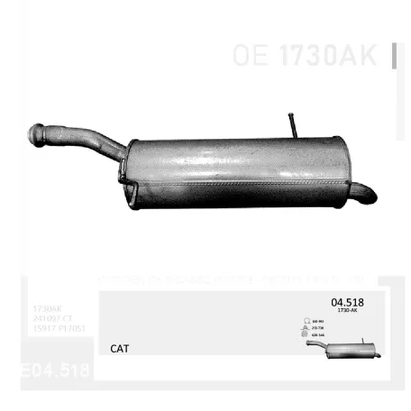 EDEX 04.518 - Kipufogó hátsó dob CITROEN C4 PICASSO 1.6 (2008-2013)