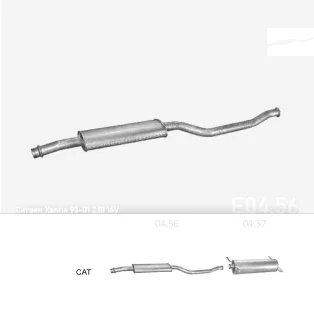   EDEX 04.56 - Kipufogó közép dob CITROEN XANTIA 2.0 (1993-2001)
