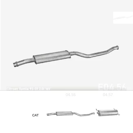EDEX 04.56 - Kipufogó közép dob CITROEN XANTIA 2.0 (1993-2001)