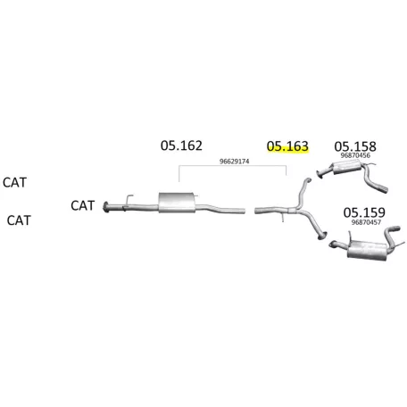 EDEX 05.163 - Opel Antara/ Chevrolet Captiva kipufogó cső