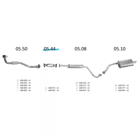 EDEX 05.44 - Daewoo Lanos / Leganza / Nubira kipufogó