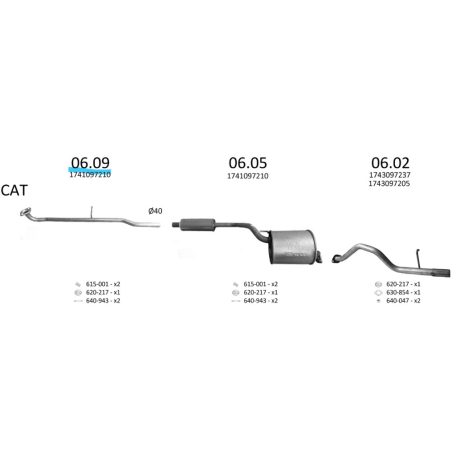 EDEX 06.09 - Daihatsu Cuore / Move kipufogó első cső