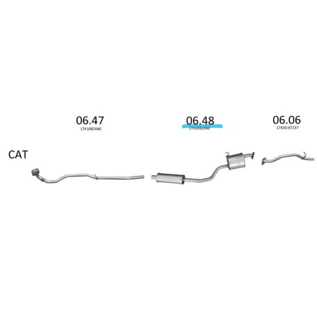 EDEX 06.48 - Daihatsu Cuore kipufogó közép dob
