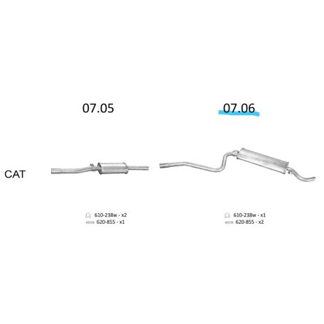 EDEX 07.06 - Fiat Cinquecento kipufogó hátsó dob