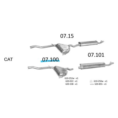 EDEX 07.100 - Fiat Tempra / Lancia Dedra kipufogó közép dob