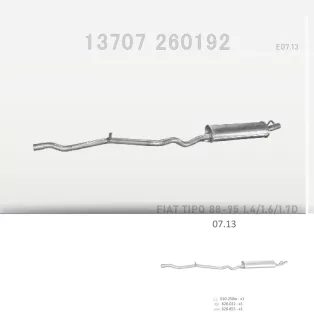   EDEX 07.13 - Kipufogó hátsó dob FIAT TIPO 1.4, 1.6, 1.7 D (1988-1995)