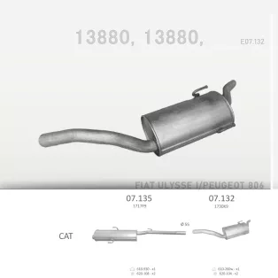   EDEX 07.132 - Kipufogó hátsó dob FIAT ULYSSE 2.0 (1994-2002)