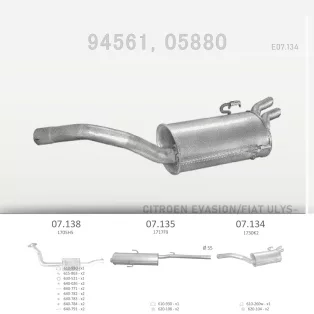   EDEX 07.134 - Kipufogó hátsó dob FIAT ULYSSE 2.0 (1994-2002)