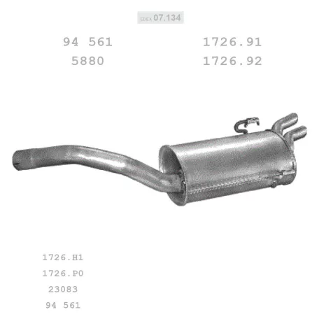 EDEX 07.134 - Kipufogó hátsó dob FIAT ULYSSE 2.0 (1994-2002)