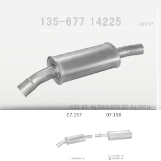   EDEX 07.157 - Kipufogó közép dob CITROEN C25D 1.9 D, 2.5 D (1987-1994)