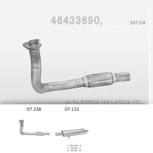   EDEX 07.238 - Kipufogó gyűjtő cső ALFA ROMEO 145 1.9 D (1989-2000)