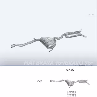   EDEX 07.26 - Kipufogó rendszer FIAT BRAVA 1.4, 1.9 D (1995-1998)