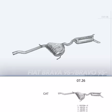 EDEX 07.26 - Kipufogó rendszer FIAT BRAVA 1.4, 1.9 D (1995-1998)