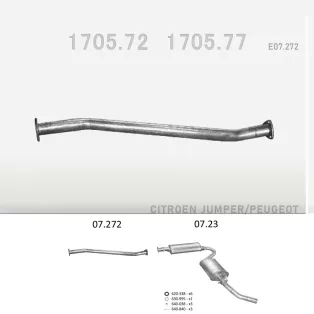   EDEX 07.272 - Kipufogó gyűjtő cső CITROEN JUMPER 1.9 D, 2.5 D (1994-2002)