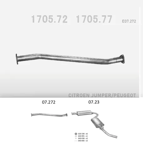 EDEX 07.273 - Kipufogó gyűjtő cső CITROEN JUMPER 1.9 D, 2.5 D (1996-2002)