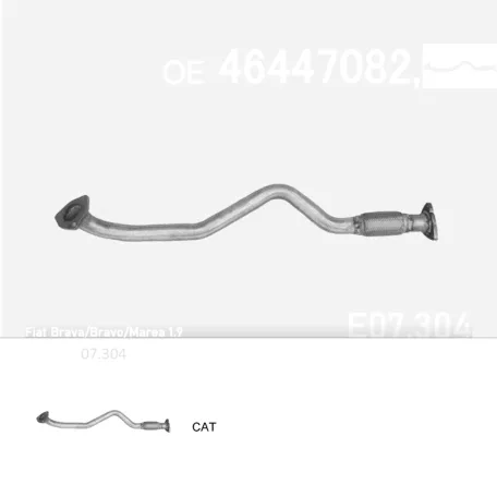 EDEX 07.304 - Kipufogó gyűjtő cső FIAT BRAVA 1.9 D (1996-2001)