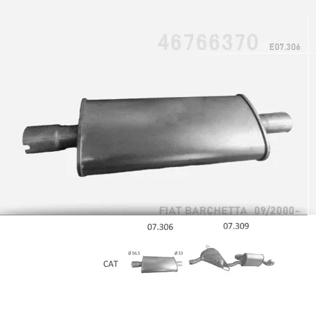 EDEX 07.306 - Kipufogó közép dob FIAT BARCHETTA 1.8 (2000-2004)