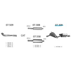 EDEX 07.309 - Fiat Barchetta kipufogó hátsó dob