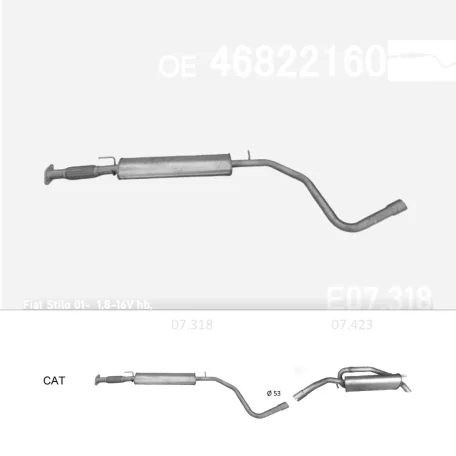 EDEX 07.318 - Kipufogó közép dob FIAT STILO 1.8 (2001-)