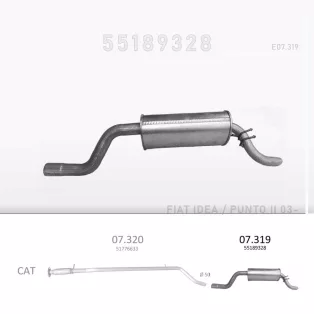 EDEX 07.319 - Kipufogó hátsó dob FIAT IDEA 1.3 D (2004-)
