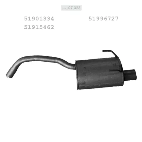 EDEX 07.323 - Kipufogó hátsó dob FIAT 500 1.2 (2007-)