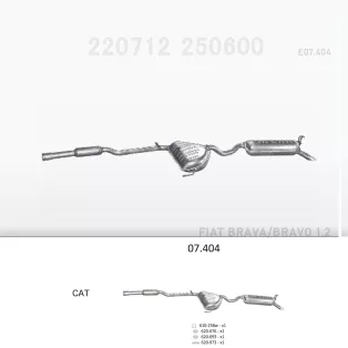 EDEX 07.404 - Kipufogó rendszer FIAT BRAVA 1.2 (1998-2001)