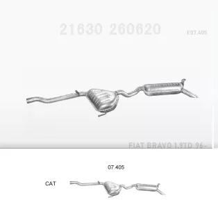   EDEX 07.405 - Kipufogó rendszer FIAT BRAVA 1.9 D (1996-2001)