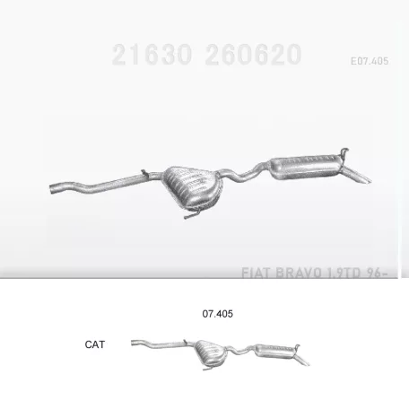 EDEX 07.405 - Kipufogó rendszer FIAT BRAVA 1.9 D (1996-2001)