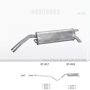   EDEX 07.424 - Kipufogó hátsó dob FIAT STILO 1.2 (2001-2003)