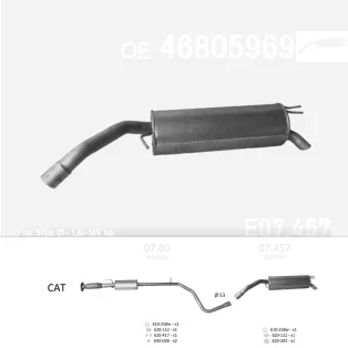   EDEX 07.457 - LANCIA DELTA III / FIAT BRAVO / STILO 1.4, 1.6 D, 1.9 D (2001-2014)