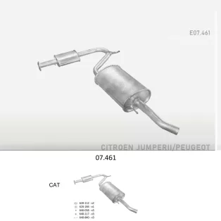  EDEX 07.461 - Kipufogó hátsó dob CITROEN JUMPER 2.8 D (2002-2006)