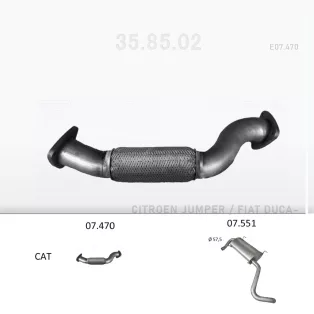   EDEX 07.470 - Kipufogó kipufogó cső CITROEN JUMPER 2.2 D, 2.3 D (2006-)